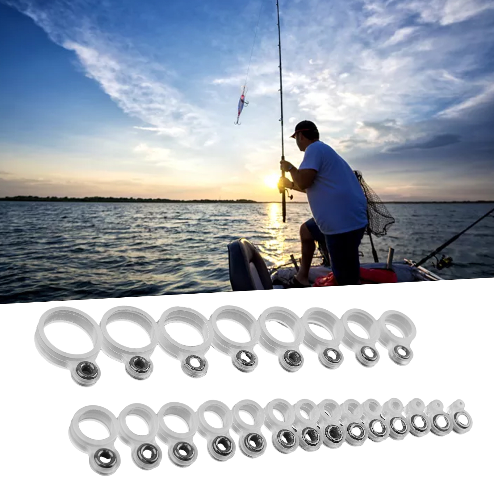 14/22Pcs Fishing Rod Eyelet Re - огляд і ціна Fishing Rod Guide Replacement
