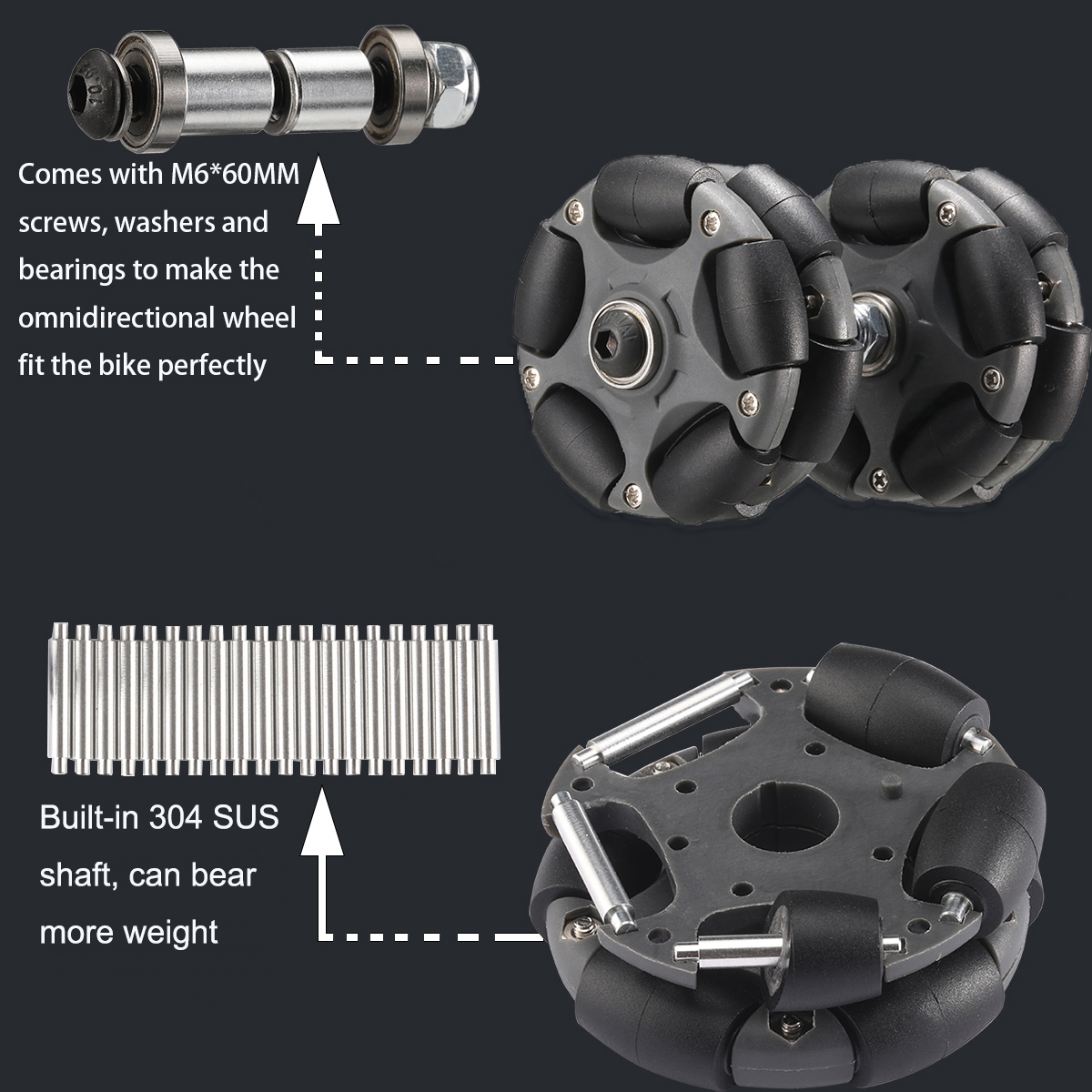 2PCS 58mm Nylon Omni Wheels Ea - огляд і ціна Fishing Rod Telescopic