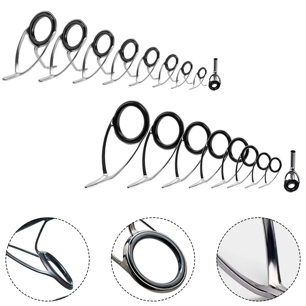 9pcs Fishing Rod Top Ring Tip  - огляд і ціна Fishing Rod Building Kit